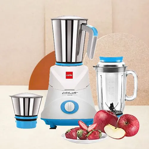 Exciting Cello 3 Jars Juicer Mixer Grinder in Blue