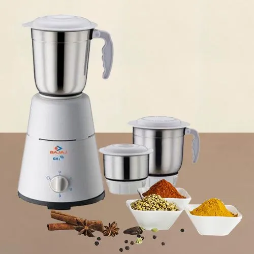 Arresting Bajaj White Color Mixer Grinder with 3 Jars