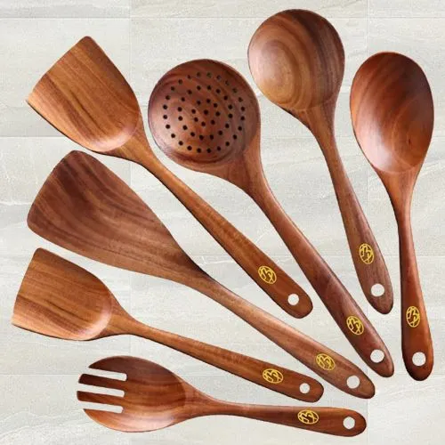 Kitchen-Friendly Wooden Spatula Set