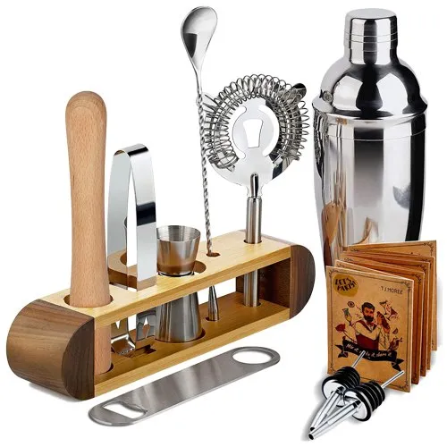 Appealing 11 Pc Bar Tool Set with Stand