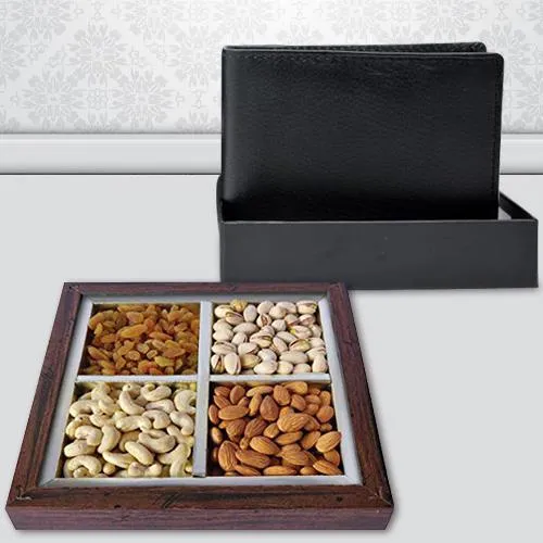 Extraordinary Gents Leather Wallet with Dry Fruits