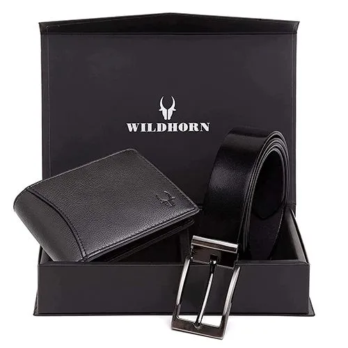 Remarkable WildHorn Leather Mens Wallet N Belt Combo