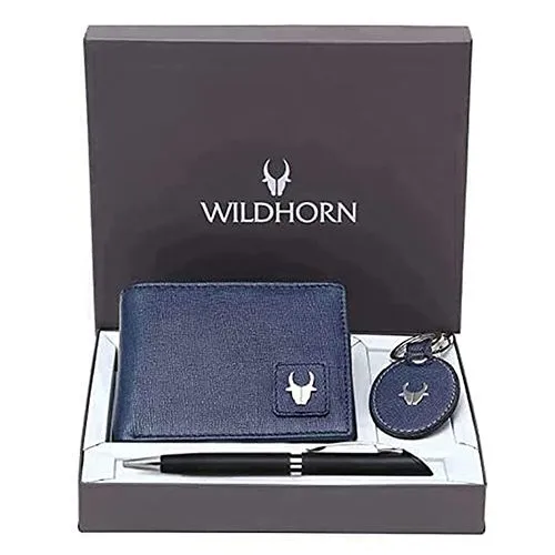 Arresting WildHorn Leather Wallet with Keychain N Pen Combo for Men