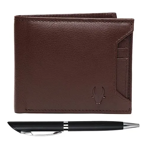 Eye-Catching Set of WildHorn Leather Wallet N Pen for Men