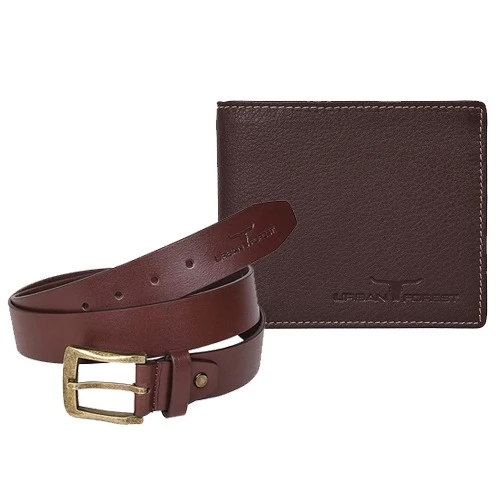 Trendy Urban Forest Leather Wallet N Belt Combo for Men