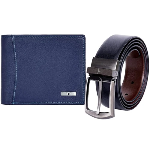 Classic Gents Leather Wallet N Reversible Belt Combo from Urban Forest