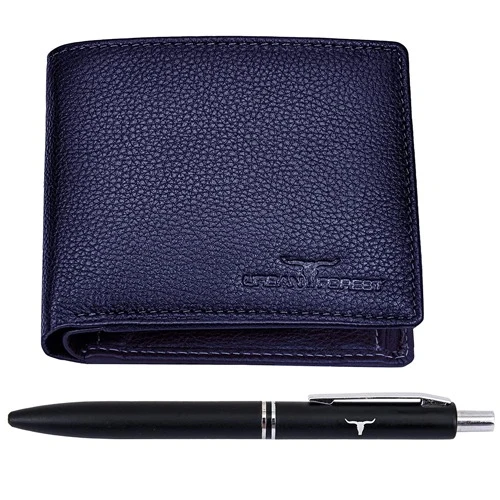Exclusive Urban Forest Mens Leather Wallet N Pen Combo