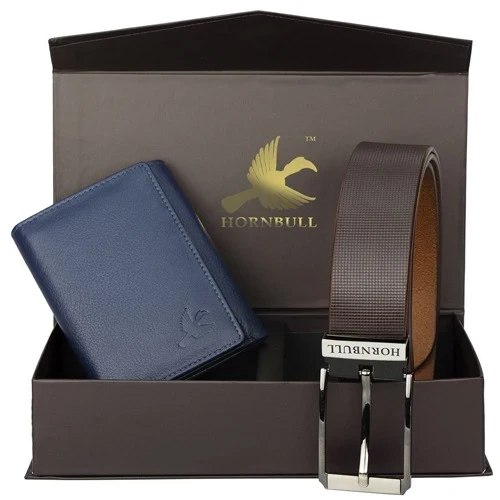 Stylish Hornbull Leather Wallet N Belt Set for Men