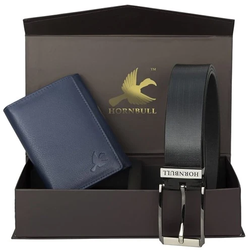 Trendiest Hornbull Mens Leather Wallet N Belt Set