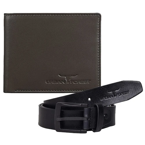 Trendy Urban Forest Gents Wallet N Belt Set