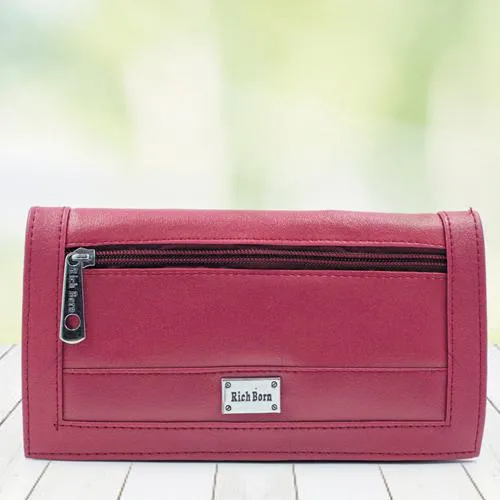 Mesmerizing Womens Red Color Leather Vanity Bag