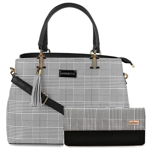 Classic BELLISSA Leather Handbag N Wallet Combo For Women
