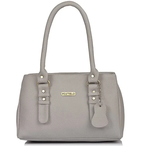 Mind blowing Fostelo Faux Leather Grey Womens Handbag