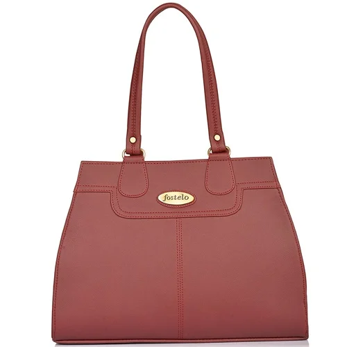 Fostelo Maroon Modish Handbag For Women and Girls