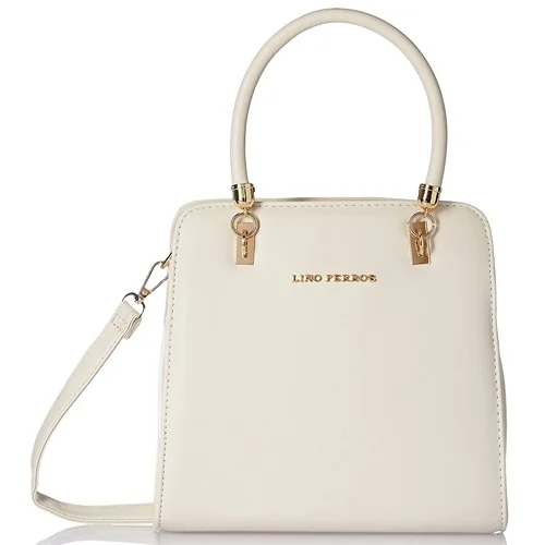 Lino Perros White Faux Leather Handbag for Smart Ladies