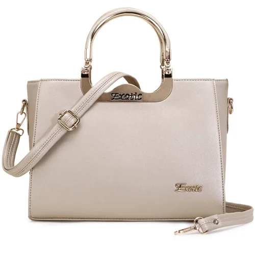 EXOTIC Cream PU Leather Sober Handbag for Women