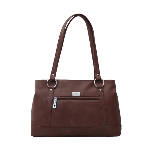 Brown Womens Office Bag with Double Partition