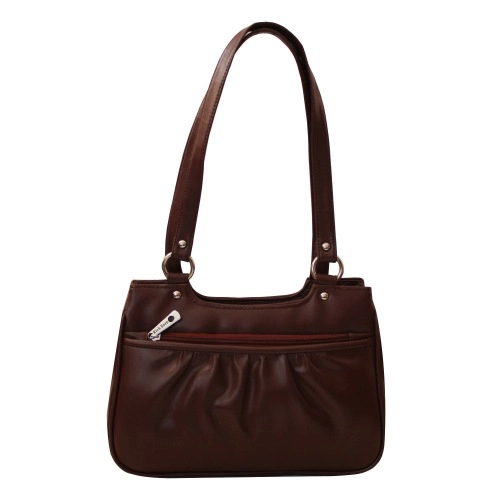 Trendy Zipped Brown Shoulder Bag for Her