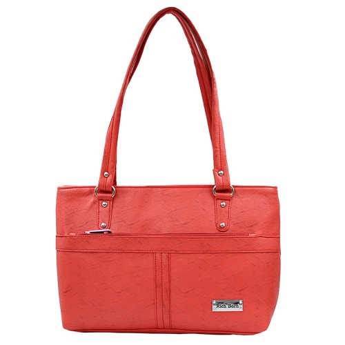 Light Red Daily Use Bag for Women with Multiple Pockets