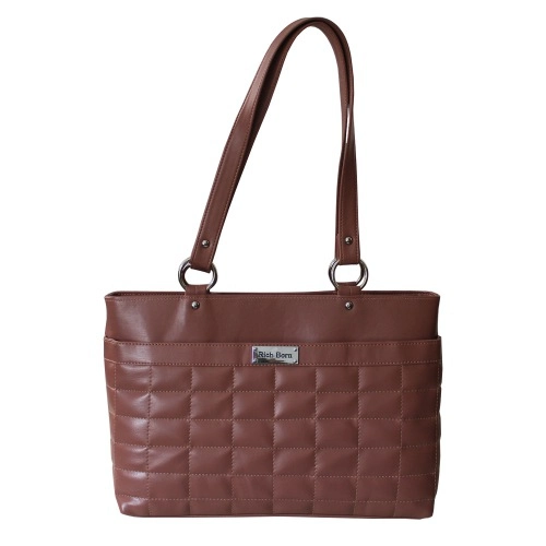 Ladies Plush Square Stich Office Bag