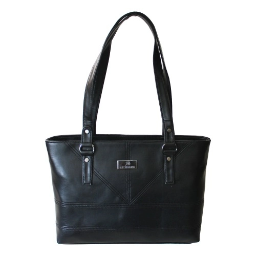 Ravishing Black Front Stiches Vanity Bag for Women