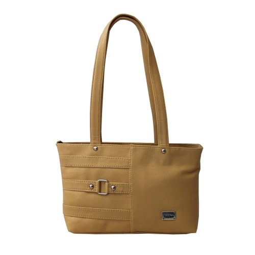 Designer Ladies Yellow Vanity Bag in 3 Strip Design