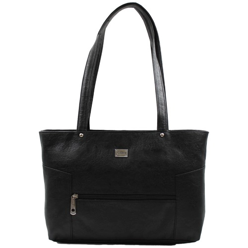 Blackish Ladies Vanity Bag with Front Zip