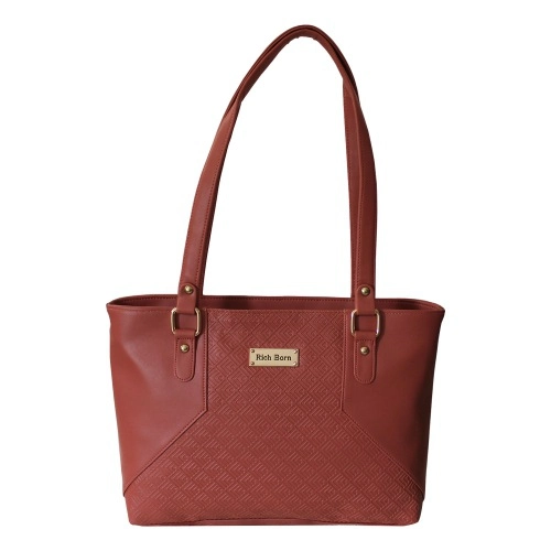 Appealing Red Colored Embossed Design Womens Vanity Bag