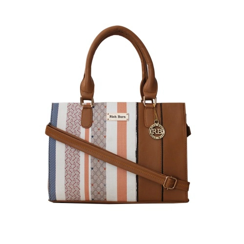 Dashing Shoulder Bag in Striped N Plain Combination