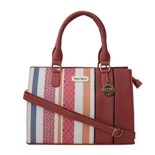 Trendy Vanity Bag in Striped N Plain Combination