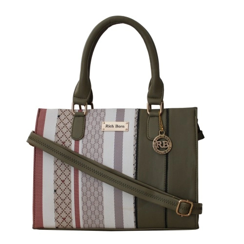 Multicolored Vanity Bag in Striped N Plain Combination