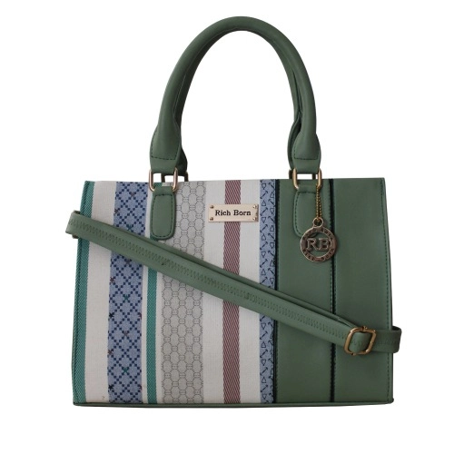 Smart Look Vanity Bag in Striped N Plain Combination