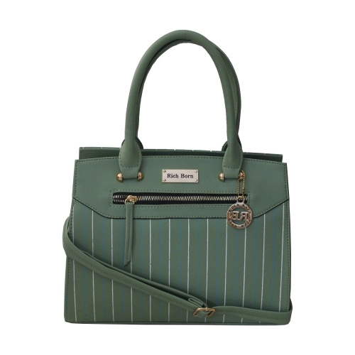 Fascinating Striped Front Design Ladies Bag