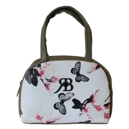 White Handy Purse for Her in Butterfly Print