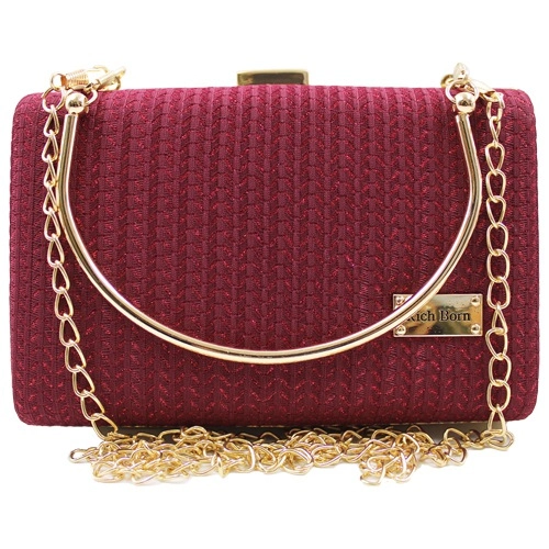 Ladies Sling Purse with Modish Metal Frame Sling Chain