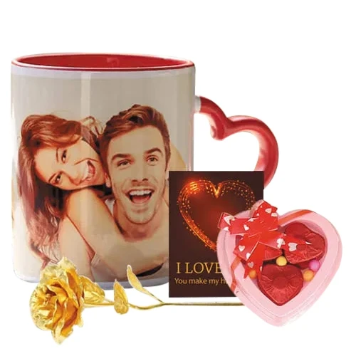 Amazing Personalized Coffee Mug with Heart Chocolates