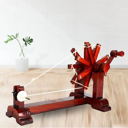 Remarkable Wooden Gandhi Charkha Showpiece