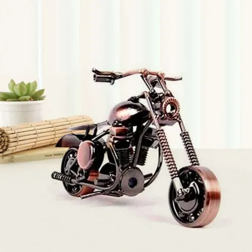 Spectacular Miniature Vintage Metal Motor Bike