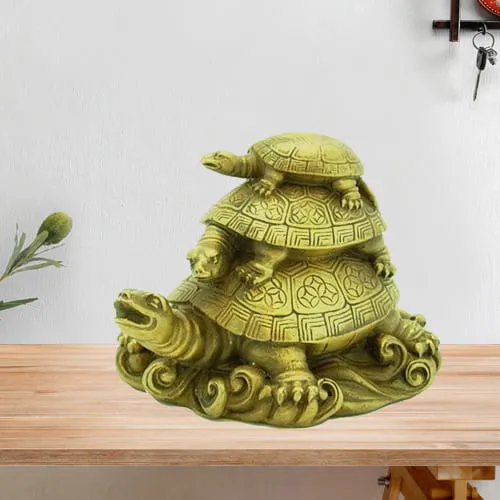 Fabulous Fengshui Three Tier Ceramic Tortoise
