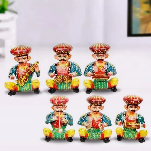 Remarkable Set of 6 Rajasthani Musician Bawla Set