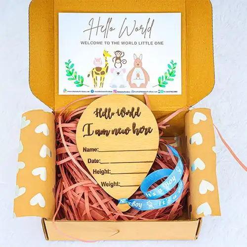 Marvellous Hello World Plaque for Newborn