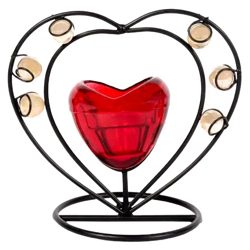 Shop for Red Wrought Iron Candle Stand Gift