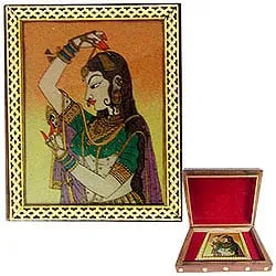 Alluring Meenakari Pattern Handcrafted Wooden Jewellery Box for Mummy