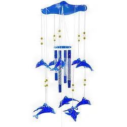 Really Cool Wind Chime with Blue Coloured Dolphins