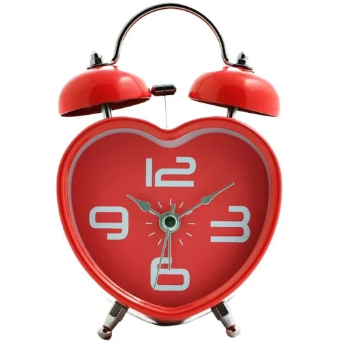 Adorable Heart Shaped Alarm Clock (Red)