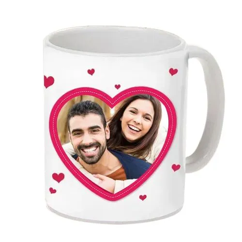 Wonderful Personalized Heart Shape Photo Coffee Mug