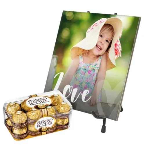 Wonderful Personalized Photo Tile with Ferrero Rocher Chocolate
