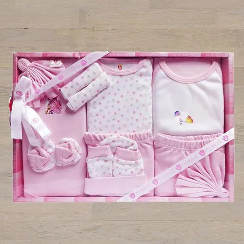 Remarkable Gift Set of Cotton Clothes for New Born Girl	