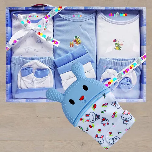 Remarkable Wishkey Silicone Teething Mitten N Cotton Clothes Set