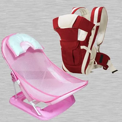 Marvelous Baby Carrier Cum Kangaroo Bag N Baby Bather